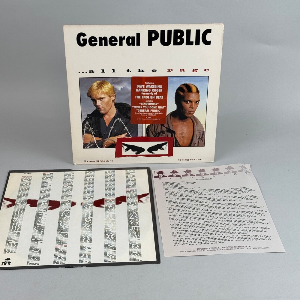 General Public All the Rage PROMO Vinyl Record LP 12" 1984 New Wave - NEAR MINT